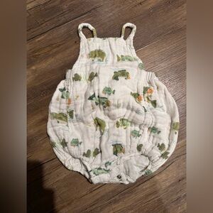 NWOT Angel Dear Organic Cotton Trout Fishing Baby Romper Bubble Sz 18-24m
